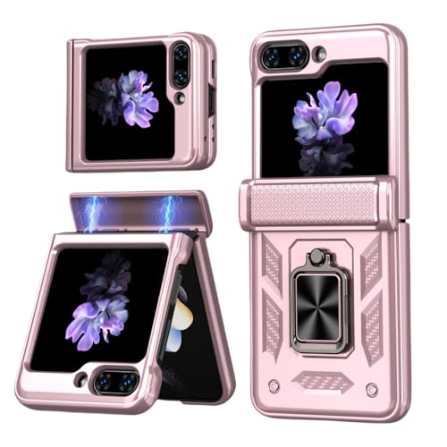 Coque Samsung Flip 5 avec charnière robuste et protection intégrale antichoc Or Rose