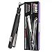 Professional Hair Straightener Flat Iron, JINRI 2 in 1 Tourmaline Ceramic Flat Iron Straightener and Curler Adjustable Temperature and Salon High Heat 300℉-420℉ Dual Voltage with 2 Salon Hair Clips