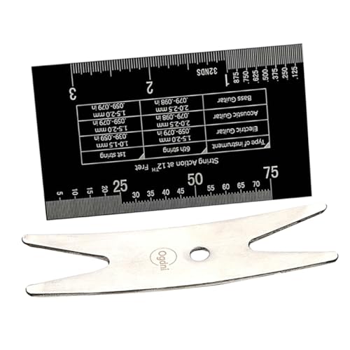 FUNOMOCYA 1 セット ストリング ヴァイオリンツール定規 エレキギターのアクションゲージ 弦楽器製作者のツール ギターセットアップキット 弦楽器製作者ツール ギター キット ステンレス鋼