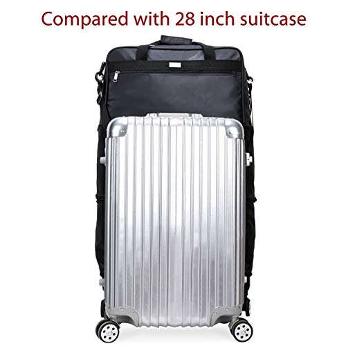 Ailouis Carry on luggage Rolling Foldable Suitcase with PC bottom pan Expandable Wheeled Duffel Luggage Waterproof Removable Wheels
