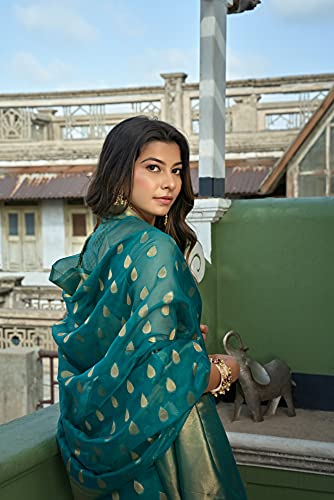 Image of Vardha Women's Art Silk,Silk Saree with Banarasi Weave and Unstitched Matching Blouse Piece | Sari for Women