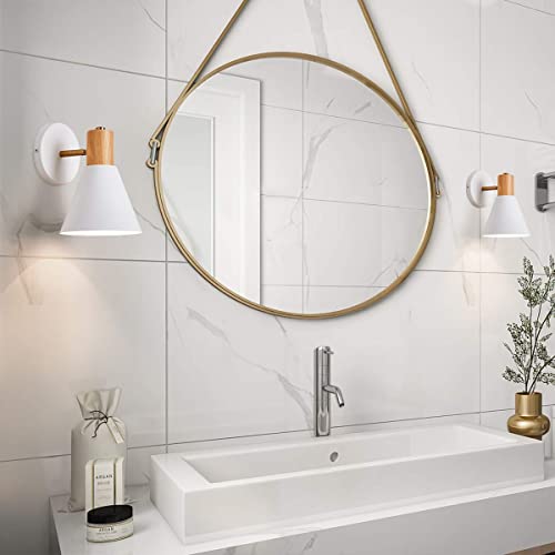 Plug In Wall Sconces Set Of 2 For Bedroom Living Room, White Dimmable Wall Sconce Light Plug In, Bedside Wall Lamps Adjustable Wall Light (1.8M Plug In Cord/No Hardwired) #TOP4