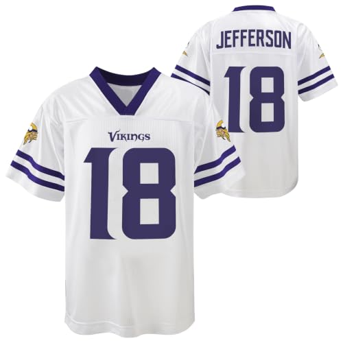 Justin Jefferson Minnesota Vikings #18 Youth 4-18 White Jersey - Large 10-12