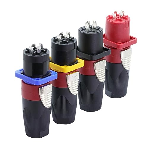 Conector amplificador NL4FC de 4 pines enchufe macho y conector hembra de panel amarillo 4