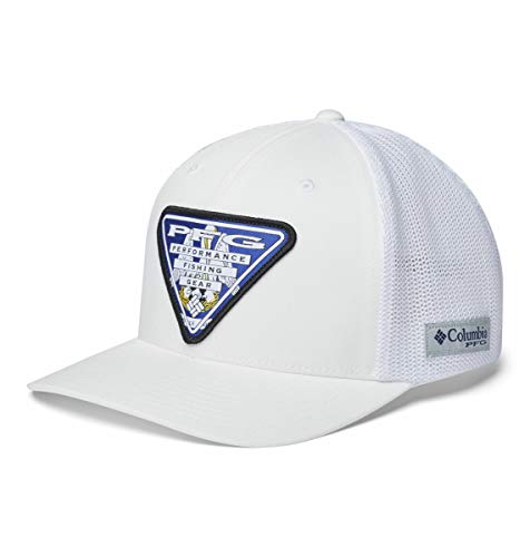 Columbia Unisex PFG Mesh Stateside Ball Cap, White Louisiana Triangle, S M