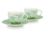 Porcelana PIP STUDIO Jolie Gold Dots Green 51004132 - Juego de 2 tazas de café espresso (120 ml)