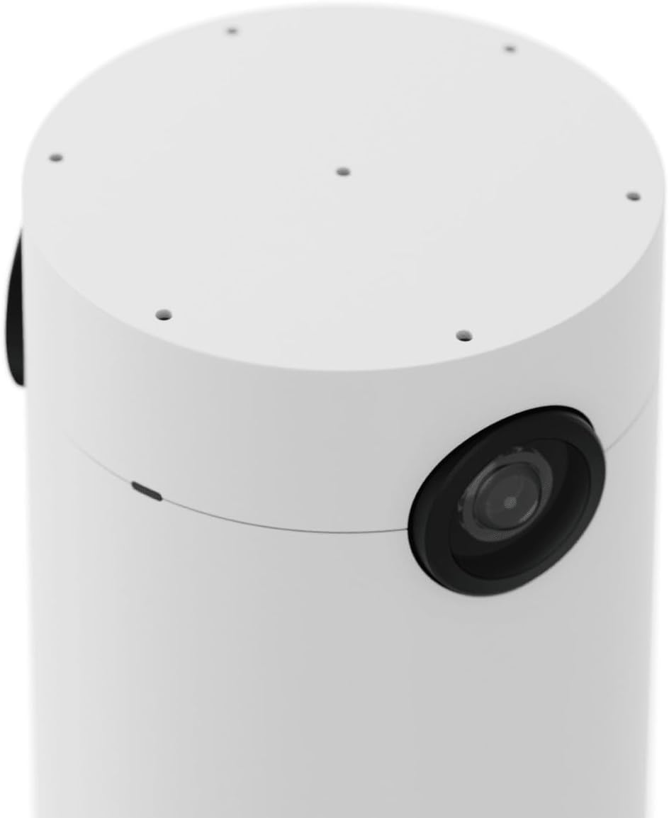 Logitech Sight Video Conferencing Camera, showing its cylindrical white design with a camera lens on the side.
