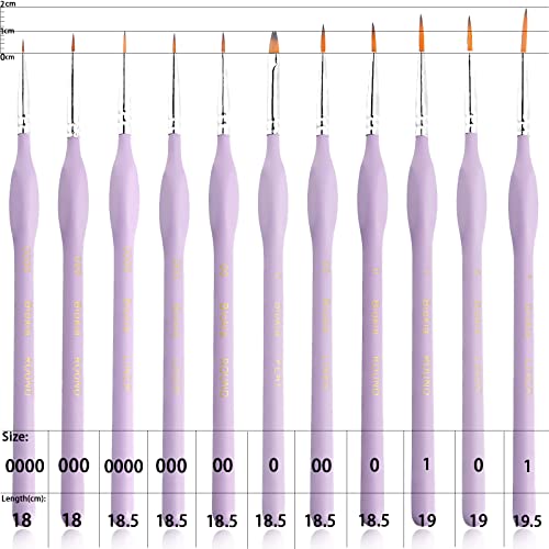 Biokia Detail Paint Brush Set,Miniature Paint Brushes,11Pcs Fine Thin Paint Brushes For Acrylic Painting Watercolor, Oil, Face, Nail, Scale Model Painting (Purple) #TOP1