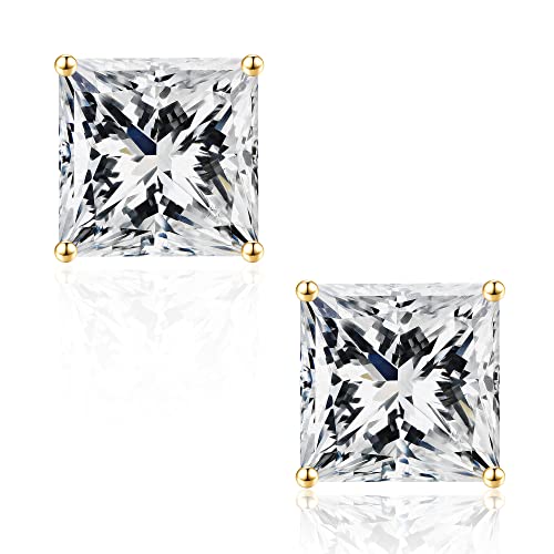 SMILEST 0.6ct Princess Cut Moissanite Earrings for Women, D Color VVS1 Clarity Lab Created Moissanite Earrings 925 Sterling Silver Princess Earring Studs Anniversary Birthday Gifts