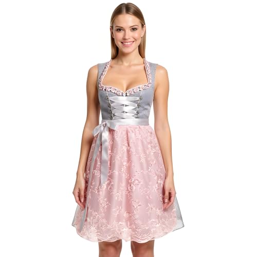 Alte Liebe 2tlg. Damen Dirndl A103, Grau...