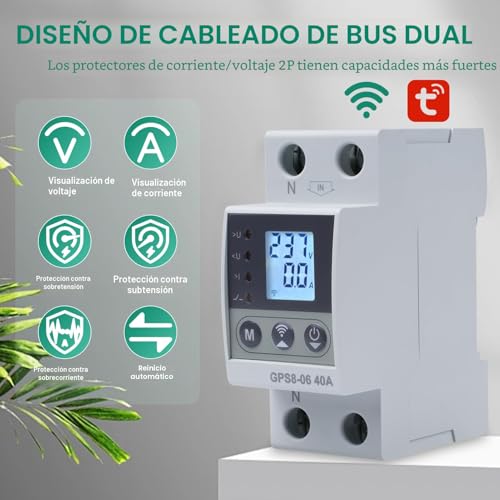 Protector de sobretensión WiFi con autorreajuste automático e interruptor de 2P 220V 3