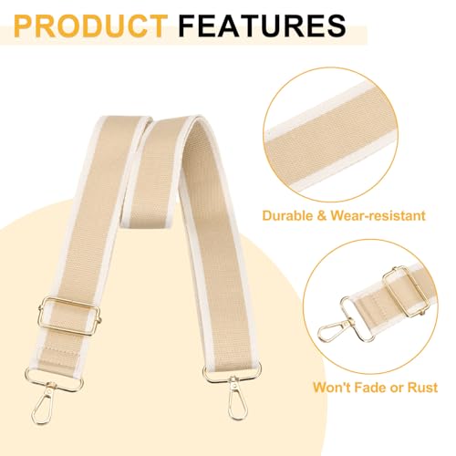 Image of PATIKIL 55in Purse Straps Replacement Crossbody, Bag Straps Crossbody Universal Adjustable Canvas for Purses Handbags Guitar, Khaki