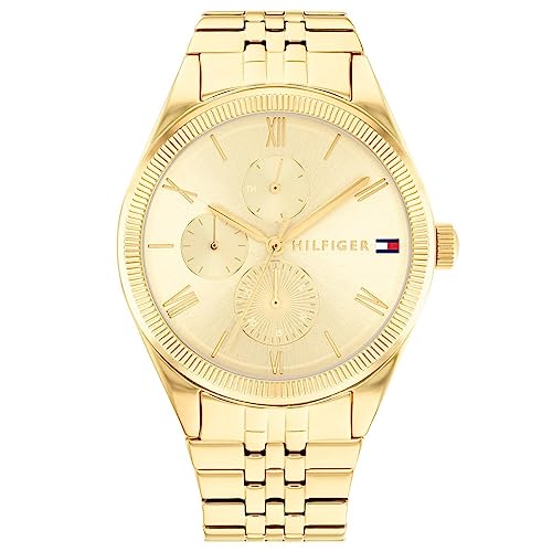 Tommy Hilfiger Reloj Analógico de Cuarzo multifunción para Mujer con Correa en Acero Inoxidable Dorado - 1782592