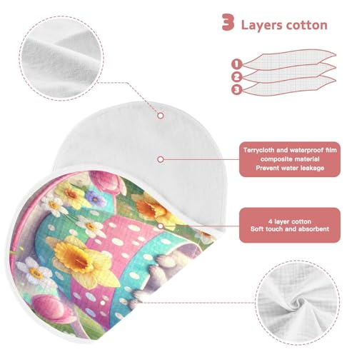 Teacup Bunny Flower Baby Burp Cloths Soft Burp Cloth Rags Cotton Burp Clothes Absorbent Muslin Burp Cloths for Girl Unisex Boy Newborn 1 Pack 22x11 Inches3