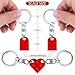 BOBIPRO Couples Matching Stuff Gifts - Red Heart Keychain, Matching Couple Heart Keychains Decorations Christmas Valentines Day Gifts for Boyfriend Girlfriend