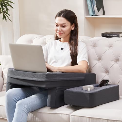 comehealthy Lap Desk for Laptop, Reading Pillow for Adult, Memory Foam Gaming Pillow with Cup Holder