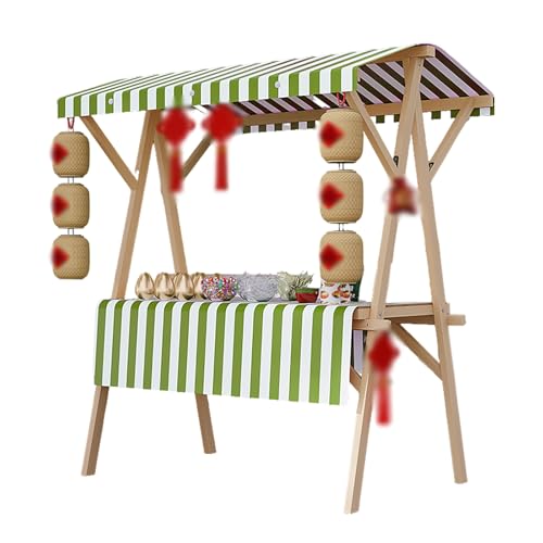 Chariot de nourriture pliable vert de 120 cm pour stand de marché nocturne - 2