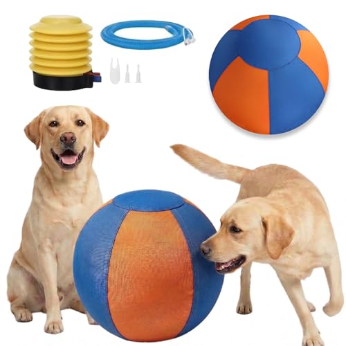 ousnogoo Ruckus Herding Ball - 2026 Upgraded 25.5 Tear-Resistant Herding Ball for Dogs Extra-Large Enrichment Ball Includes Protective Cover and Air Pump Suit All Dogs (ColorB Mini)