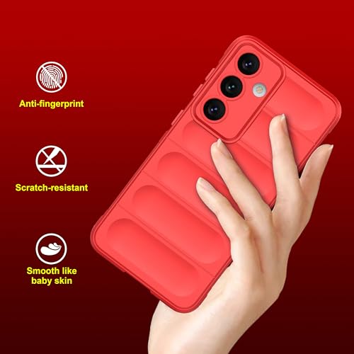 Image of amazon basics Back Case Cover for Samsung Galaxy S24 Plus 5G | Compatible for Samsung Galaxy S24 Plus 5G Back Cover | Liquid Silicon Magic Case with Camera Protection | Red