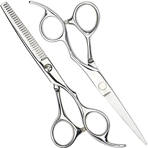 Professional Hair Cutting Scissors Thinning Shears Set - 6.5 inch Japanese Stainless Steel