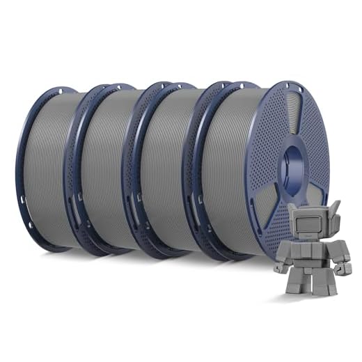 SUNLU 4KG High Speed PLA Filament 1.75mm, 30mm/s - 600mm/s Print Range, 3D Printer Filament 4kg, 1kg per Spool, Pack of 4, 4 Colors, Grey*4