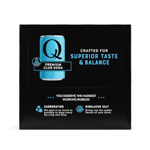 Image of Q Mixers Club Soda, Premium Cocktail Mixer Made with Real Ingredients, 7.5 fl oz cans (Pack of 4)