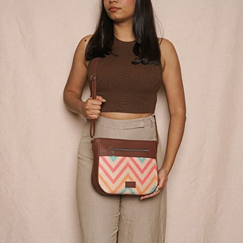 Image of ZOUK Handcrafted Vegan Leather U-Shaped Sling Bag For Women