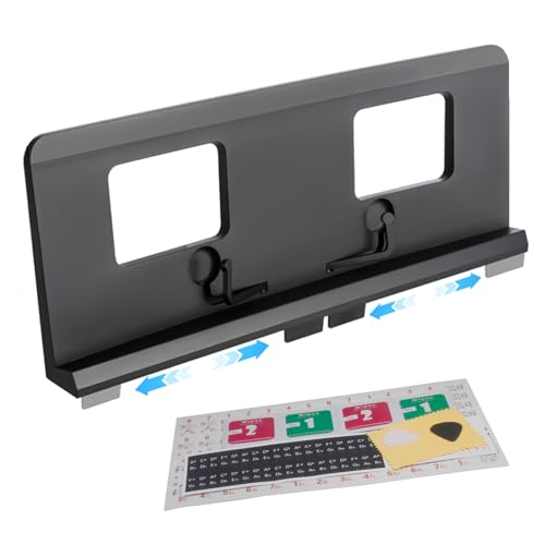 AzulySlec Adjustable Pin Music Stand with Removable Piano Key Stickers,Fits Multiple Electronic Pianos&Keyboards,Built-in Stowable Sheet Clip