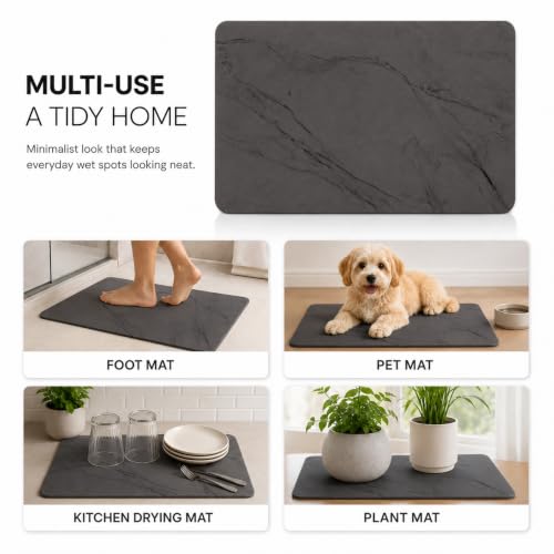 Stone Bathroom Mats 2 Piece, Quick Dry Diatomaceous Earth Bath Mat by TPRMLN - Used condition - Image 6