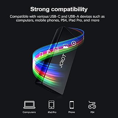 JOIOT 250GB Portable External SSD,Portable SSD USB 3.2 Type C Ultra-Light External Solid State Drive, Mini Portable Solid State Drive for Mac Windows Android Linux(250GB)