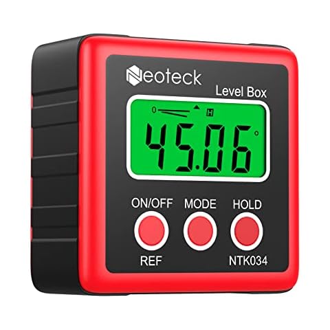 Neoteck Digitaler LCD Winkelmesser Neigungsmesser Inklinometer Wasserdicht Bevel Box Winkelmessgerät - Rot Cover