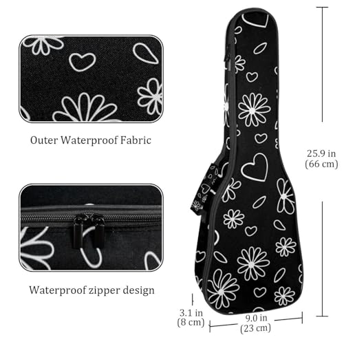 JRHEJTHH Housse imperméable durable pour ukulélé avec épaules réglables pour ukulélé de 53,3 cm, 58,4 cm, 61 cm d’épaisseur, motif léopard, rose, Multicolore., 25.9x9x3.1in/66x23x8cm, Moderne - Les Beatles, Paul McCartney, John Lennon, RIngo Starr, George Harrison JRHEJTHH Housse imperméable durable pour ukulélé avec épaules réglables pour ukulélé de 53,3 cm, 58,4 cm, 61 cm d'épaisseur, motif léopard, rose, Multicolore., 25.9x9x3.1in/66x23x8cm, Moderne – Image 5