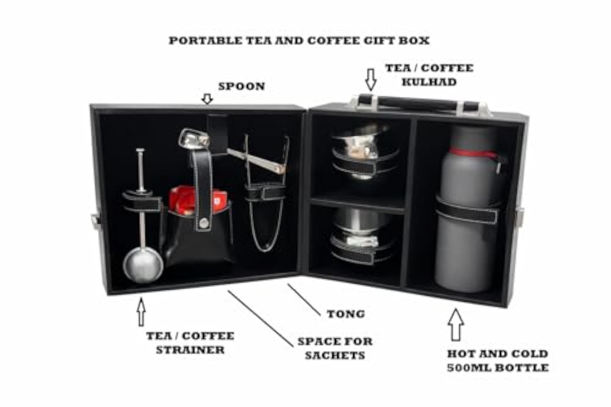 Portable Tea and Coffee Gift Box, Premium Travel Set