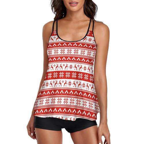 Trajes de baño para mujer estilo tankini con estampado de píxeles para piscina