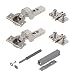 Produktbild 2 x siwitec Blum CLIP top 110° Scharnier zum Anschrauben mit TIP-ON, vernickelt, Innenanschlag, inkl. Exzenter-Kreuzmontageplatten