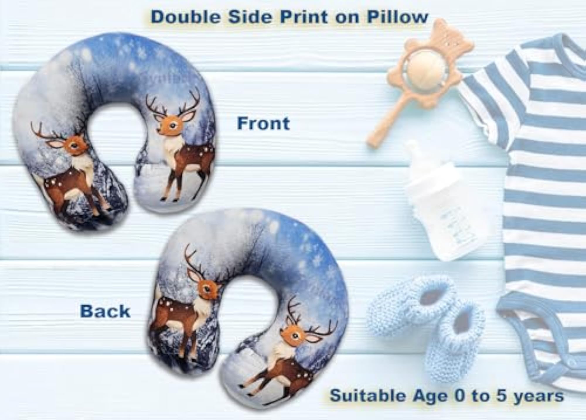 Baby Neck Pillow for Head Shaping, Printed Support for Infants