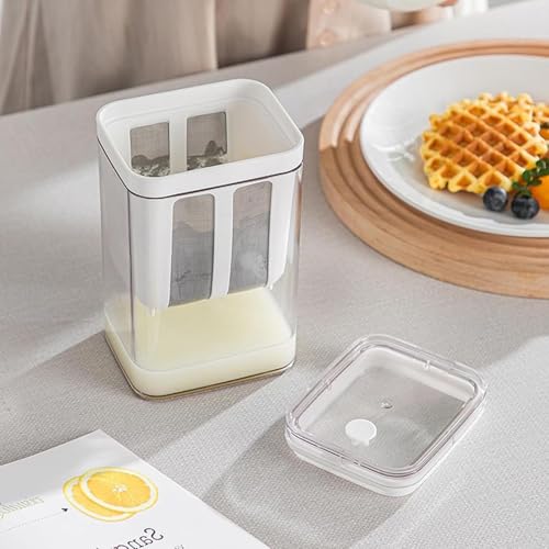 Image of Greek Yogurt Maker & Hung Curd Strainer | Paneer Maker | Curd Separator | 1100ml BPA-Free Container with Fine Mesh Strainer -Leakproof | Easy to Clean Whey Separator Kitchen Tool (Pack of 1)