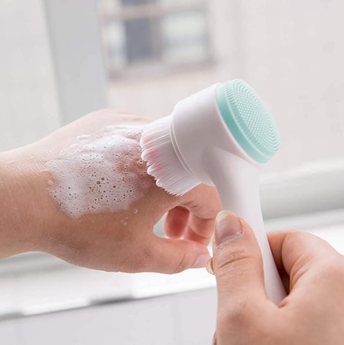 Image of Silicone Manual Dual Face Wash Brush for Deep Pore Exfoliator Massager, Scrub Brush for Gentle Exfoliating, Deep Pore Cleansing Use For Man and Women.