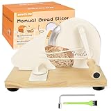 Manual Bread Slicer for Homemade Sourdough Bread, Metal Guide & Adjustable Thickness, Hand...