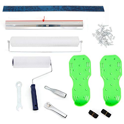 Self-Levelling Tool Kit Epoxy Floor Paint Tool Cement Floor Construction Tools with Spike Shoes Roller Needle Length 28mm,Floor/Wall/Ceiling Roller Brush