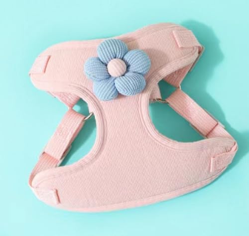 Rosoy 犬の牽引ロープベスト - タイプの小型犬特別な胸バック子犬チェーンウォーキングドッグロープ (XL,ピンク)