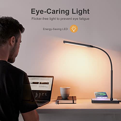 LINTYLE LED Desk Lamp for Office Home with Wireless Charger - image 2