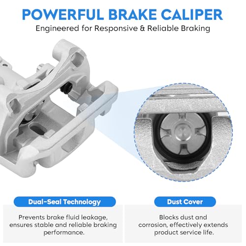 Image of Rear Brake Calipers for Ford Fusion 2006-2012, for Mazda 6 2006-2013, for Lincoln MKZ 2007-2012, Zephyr 2006, for Mercury Milan, Rear Left and Right with Bracket, Replace# 18-B5002 18-B5003, 2-PC