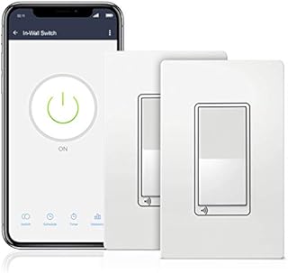 TOPGREENER Smart Light Switch, UL Listed, Neutral Wire Required, Single Pole or 3-Way, No Hub Required, Works with Amazon Alexa and Google Assistant, TGWF15S, 2 Pack