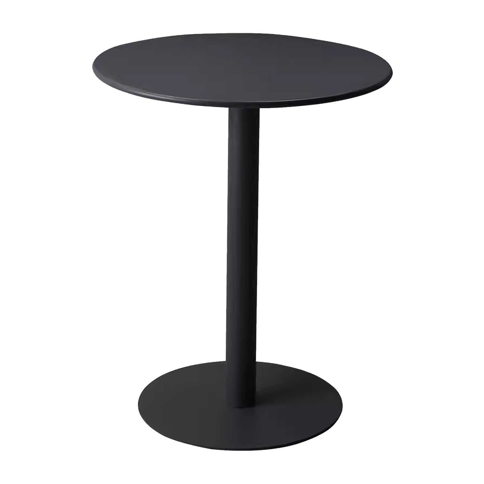 Junvstor Round Bar Table, Tall Top Table Dining Table with Metal Frame, Black Bistro Pub Table for Cocktail, Breakfast Kitchen Table Circular Drink Counter Table(Black,48x48x72cm)