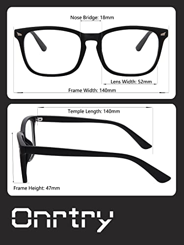 Image of Onrtry Non Prescription Glasses for Men Women Square Clear Lens Eyeglasses