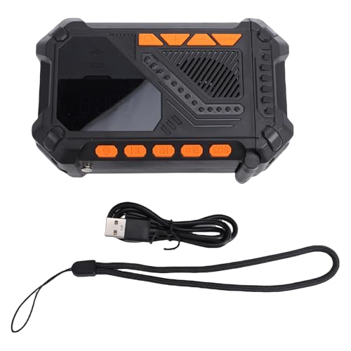 Fafeicy Radio à Manivelle d'urgence, Radio Météo Portable AM ​​FM NOAA avec Batterie 4000 MAh, Chargeur Solaire à Manivelle, Banque d'alimentation USB, Lampe de Poche LED et Lampe de (Black)