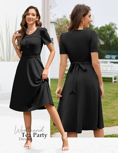 Wedtrend 1950's Vintage Dresses for Women Church Dress with Pockets Tea Party Dresses A Line Wedding Guest Dress2