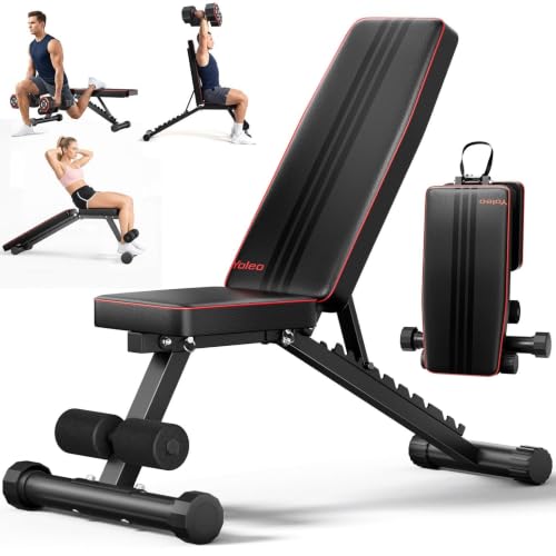 YOLEO Banco de Pesas Ajustable - utilitarios para Entrenamiento de Cuerpo Completo, Plegable, de declive Inclinado Prensa para Gimnasio en casa