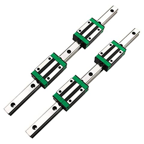 BEVDICNC 2Pcs Linear Rail HGR15-300mm + 4Pcs HGH15CA Square Type Carriage Bearing Block, Linear Slide Rail Guide Rail Length 11.8inch for DIY CNC Routers Lathes Mills Cover